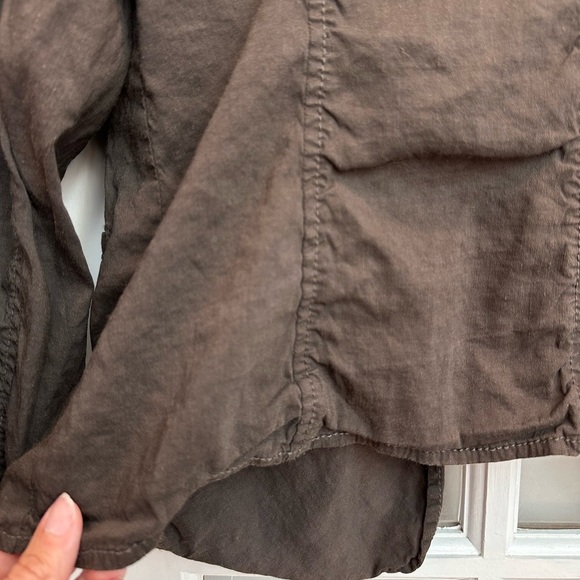 Eileen Fisher Brown Linen Open Front Jacket Size Medium M Minimalist Preppy - Picture 3 of 9